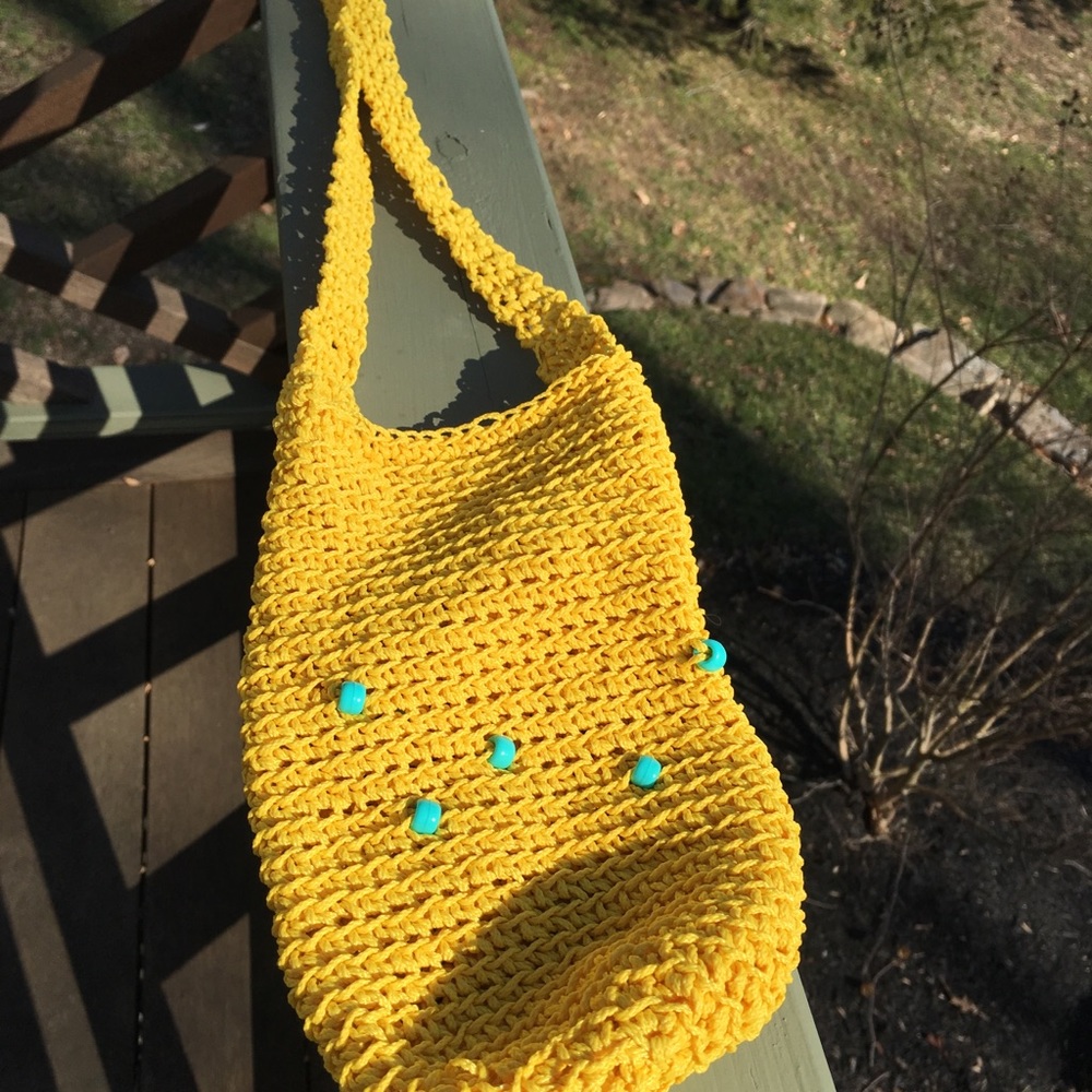Hand crocheted crossbody purse new item